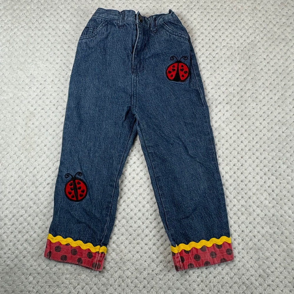 Vintage ladybug, jeans, size 3T girls
